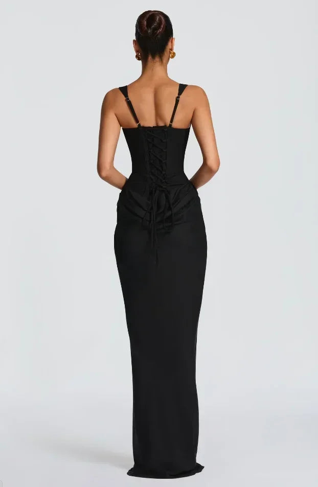 Women's Elegant Pleated Sling Party Dress