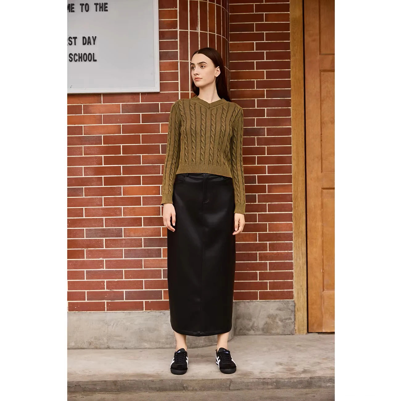 Women's Cable Knit Sweater & Skirt Set