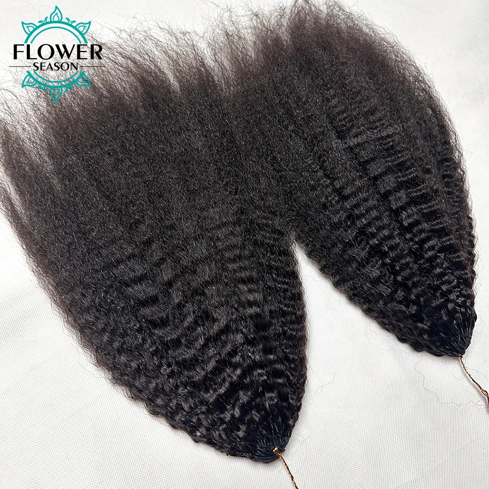 Kinky Straight Human Hair Crochet Extensions 50 Strands