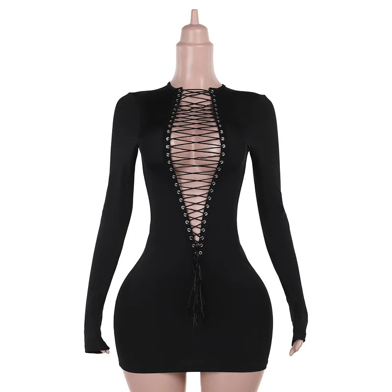 Weird Puss Shirred Body-con Mini Dress