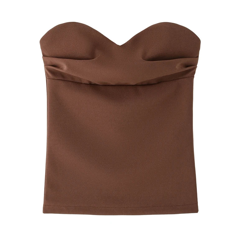 HXAO Strapless Corset Crop Top