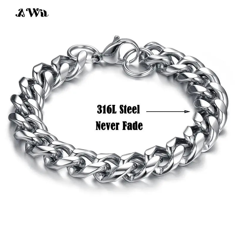 Men's Stainless Steel Miami Curb Bracelet