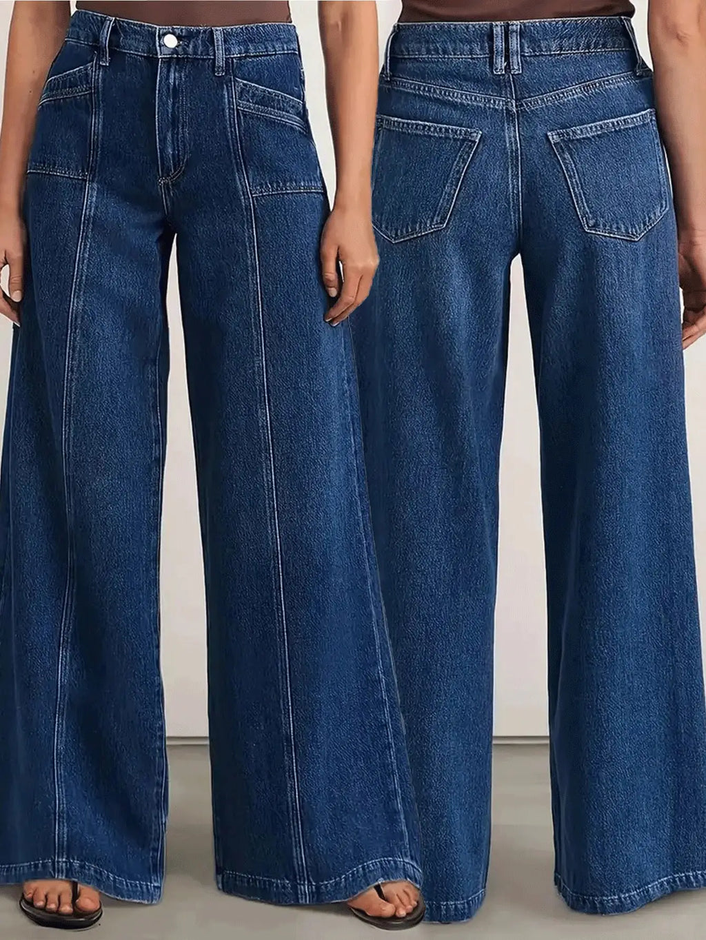 Women’s Deep Blue Wide Leg Denim Jeans