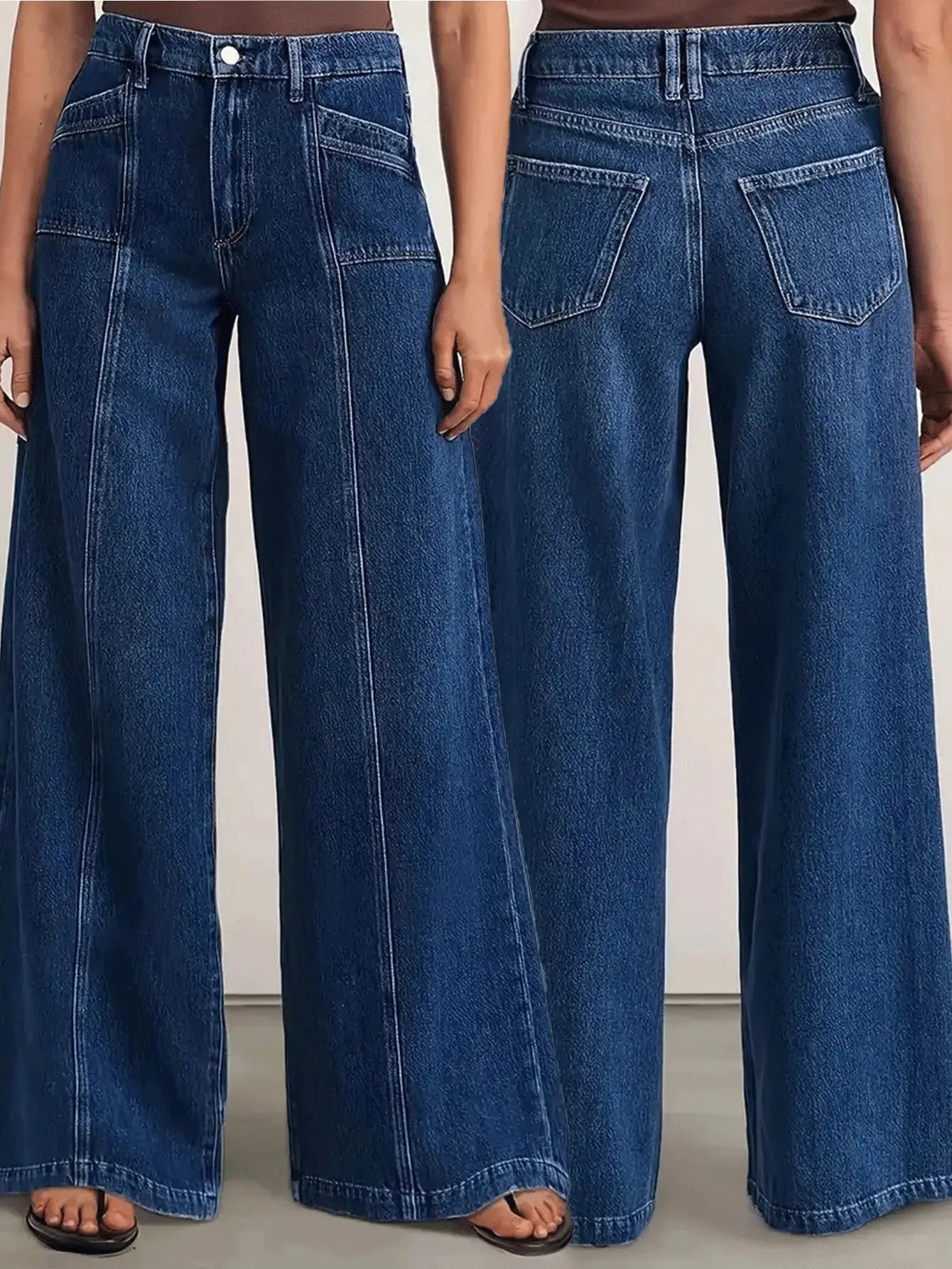 Women’s Deep Blue Wide Leg Denim Jeans