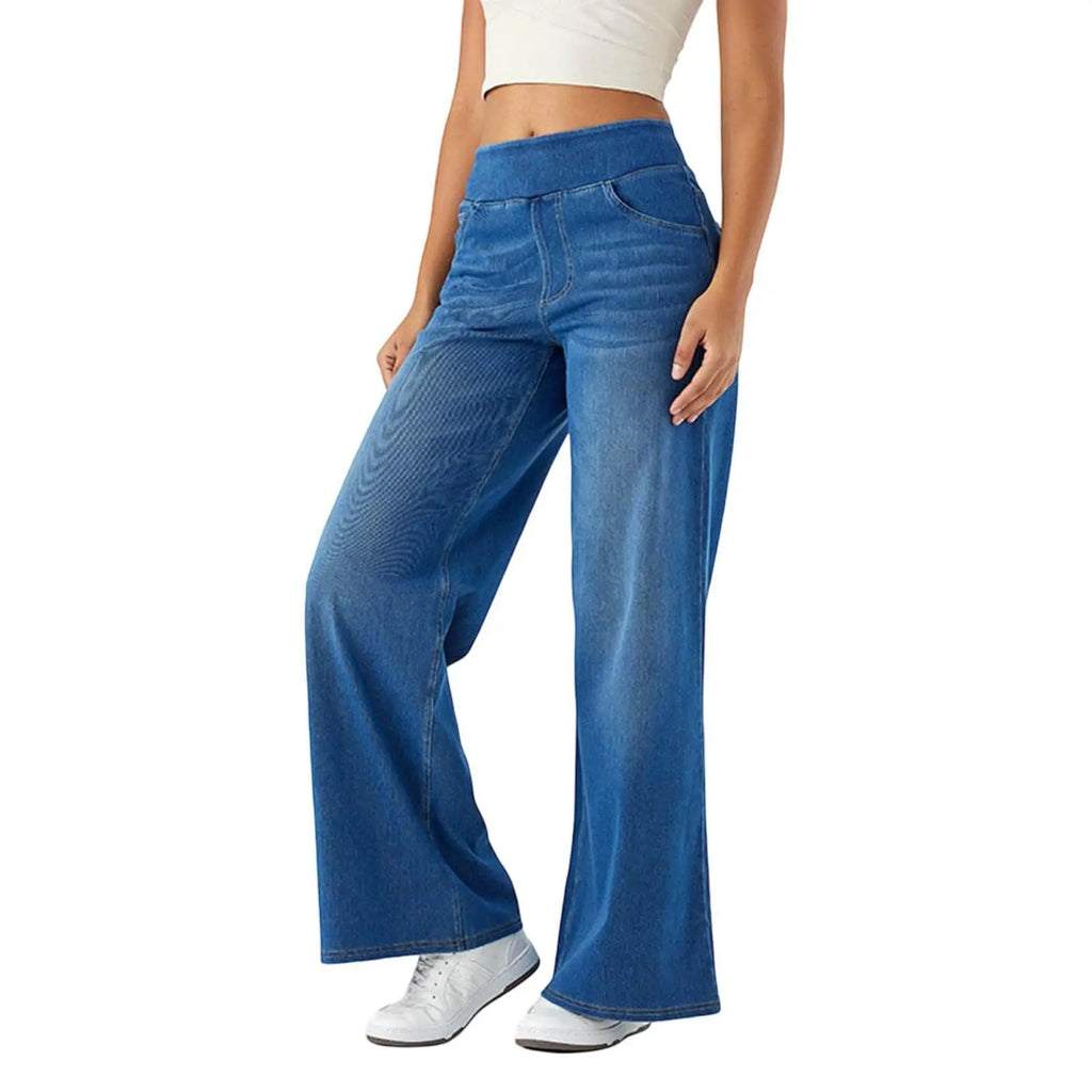 Women's Y2K Wide Leg Elastic Waist Jeans