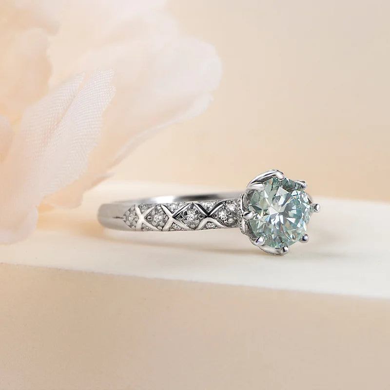 JoyceJelly 1 Carat Moissanite Sterling Silver Jewelry Set
