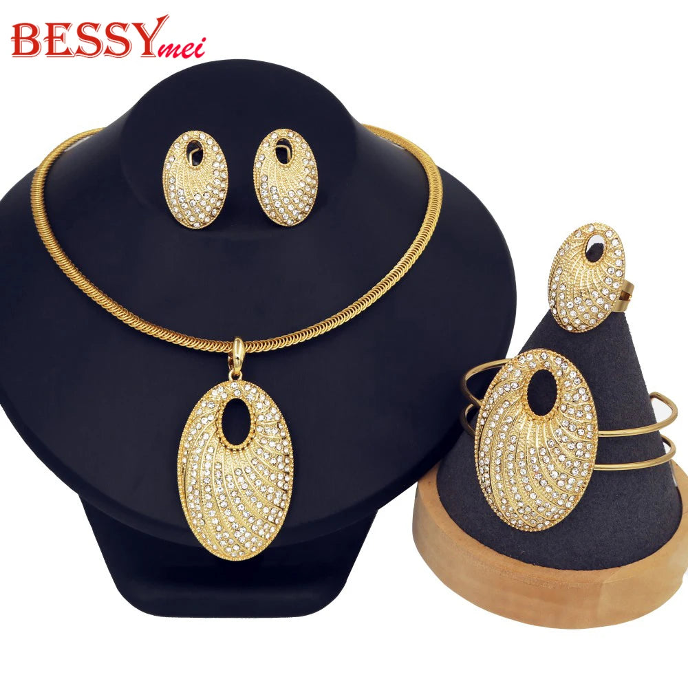 2025 Women’s 18K Gold Color Zircon Jewelry Set