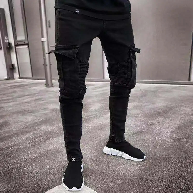 Men's Stretch Cargo Jeans with Side Pockets
