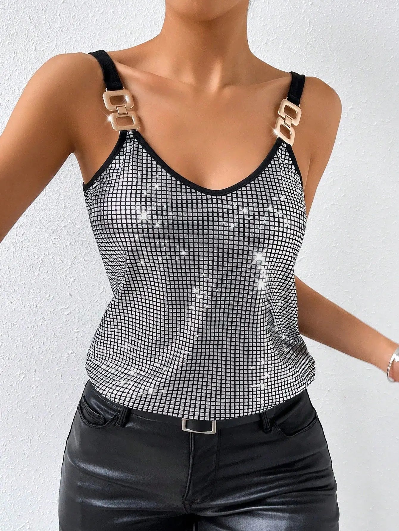 Women's Sexy Sequined Halter Backless Top