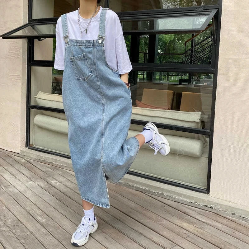 Women's Denim Overall Slip Dress
