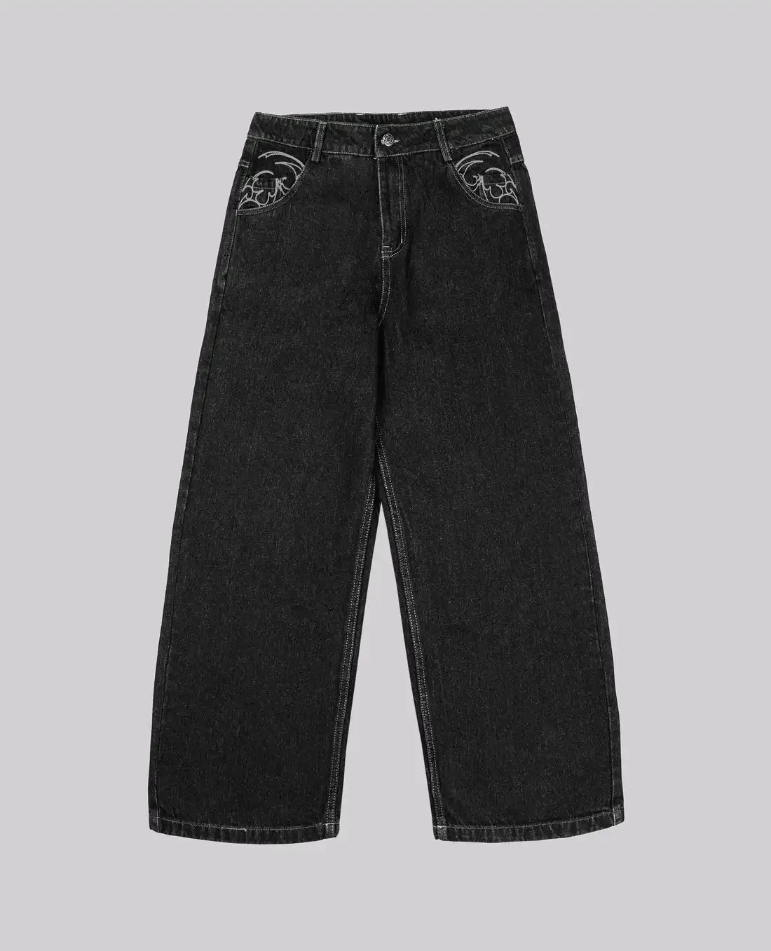 90s Retro Embroidered Straight Leg Jeans
