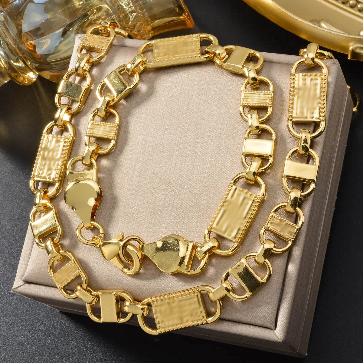 ZEADear Gold Chain Necklace & Bracelet Jewelry Set