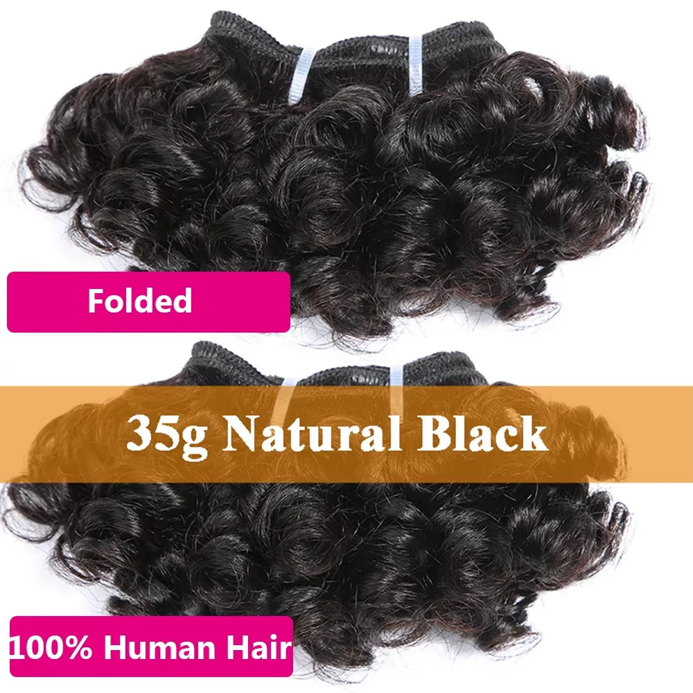 Brazilian Bouncy Curly Human Hair Bundles 6 Inch