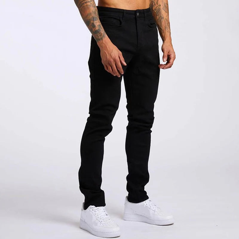 Men's Black Skinny Stretch Denim Jeans