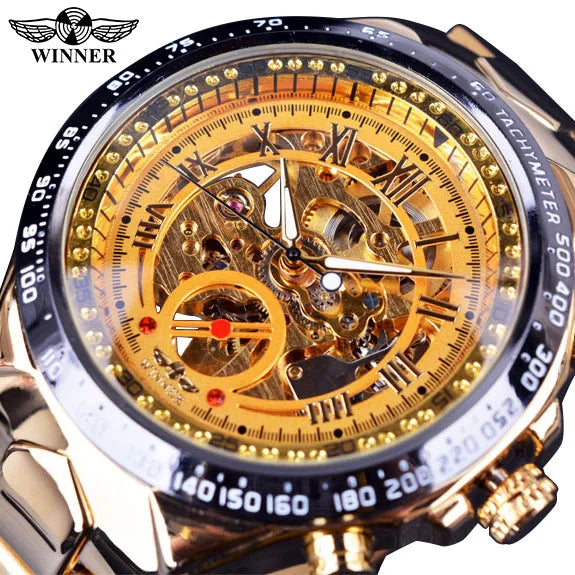"Winner Mechanical Sport Design Bezel Fashion Watch Men